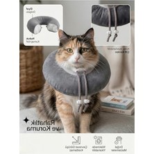 Vionna Yumuşak Ayarlanabilir Kedi Köpek Boyunluk, Gri Renk, L Beden