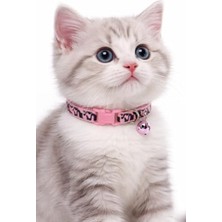 Vionna Ayarlenebilir Zilli Kedi Boyun Tasması - Alaca Desenli