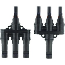 Techmore Mc4 Connector Solar Sistem Güneş Paneli Paralel Artı ve Eksi Üçlü Konnektör (3 Adet Solar Güneş Panelini Birleştirmek Için Kullanılır)