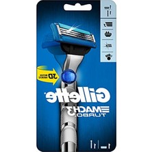 Vionna Gillette Mach3 Turbo Tıraş Makinesi + Tıraş Bıçağı (1 Adet)