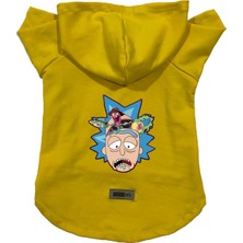 Vionna Monopetz Kapişonlu Polar Sweatshirt Köpek ve Kedi Kıyafeti & Elbisesi Sarı Rick And Morty 2 Xs