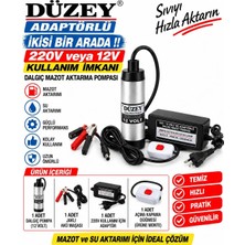 Düzey 220 Volt DC Adaptörlü Mini Dalgıç Pompa Bahçe Sulama İçin İdeal Gri Renkli Dayanıklı