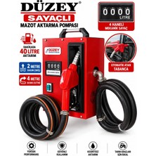 Düzey Pompa 12 Volt Sayaçlı Kapalı Tip Otomatik Mazot Aktarma Seti(Tabanca-Sayaç-Pompa-Hortum)