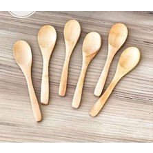 Balsa Tahta Kaşık Seti 6 Adet Ahşap Malzemeden Karıştırma Kaşığı Renkli Tasarım