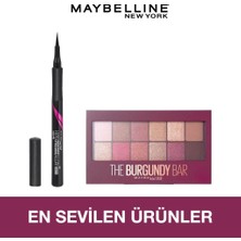 L'Oréal Paris New York The Burgundy Bar Far Paleti + Hyper Precise All Day Eyeliner, 701 Matte Onyx, Mat Siyah