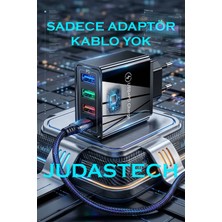 Judas C4 PD (Type-C) + 3 Port Micro Usb Girişli Şarj Adaptörü