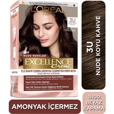 L'Oréal Paris 3u Nude Koyu Kahve Excellence Creme Amonyaksız Saç Boyası Uzun Süre Kalıcı Renkler