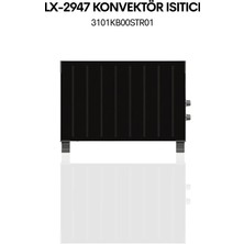 Luxell Hc 2947 Konvektör Konveksiyonel Isıtıcı Siyah Renk Duvara Monte Edilebilir 2500W Güçlü