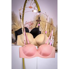Mila Pembe Straplez Sütyen