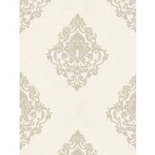 Süs Duvar Kağıtçılık Ekru Bej Damask Desenli Duvar Kağıdı