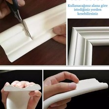 Renkli Duvarlar Beyaz Renkli Duvar Çıtası Yapışkanlı Süpürgelik Esnek Malzeme ile Kolay Kullanım