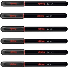 Rotring 6'lı Siyah Jel Mürekkepli Tükenmez Kalem, Hızlı ve Akıcı Yazım İçin İdeal