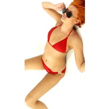 Cıcıskom Terry Pau TP120606 Ateş Kırmızısı Bikini Takım