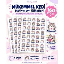 Ceres Studio Mükemmel Kedi Motivasyon ve Ödül Etiketi Seti – 160 Adet, 4 Sayfa
