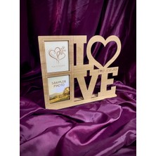 Vexlo Design Studio Kişiye Özel Ahşap "ı Love" Tasarımlı 2.7 mm Mdf Fotoğraf Çerçevesi | Sevgiliye, Yıldönümü, Doğum Günü Hediyesi