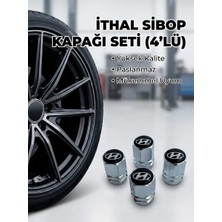 Aksefuar Lazer Hyundai Grubu ile Uyumlu Alüminyum Altıgen Sibop Kapak Seti (Gümüş) - Ithal Sibop Kapağı (4lü Set)