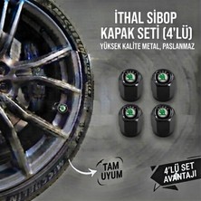 Aksefuar Lazer Skoda Grubu ile Uyumlu Alüminyum Altıgen Sibop Kapak Seti (Siyah) - Ithal Sibop Kapağı (4lü Set)