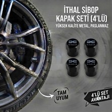 Aksefuar Lazer Dacia Grubu ile Uyumlu Alüminyum Altıgen Sibop Kapak Seti (Siyah) - Ithal Sibop Kapağı (4lü Set)