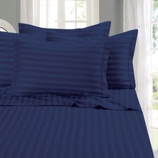 Store En Yumuşak ve En Rahat 4 Parça Çarşaf Seti - 1500 Iplik Sayısı Mısır Kalitesi Lüks Kırışıklığa Dayanıklı 6 Parça Damasko Çizgili Çarşaf Seti, Ikiz, Lacivert