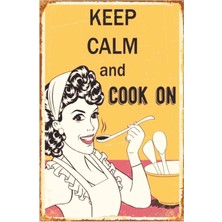Store Kuşe Kağıt Duvar Posteri Keep Calm And Cook On Retro Vintage DRTR0029