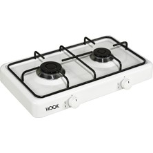 Hook Hk-10 2 Gözlü LPG'li Set Üstü Ocak Emaye Yüzey ile Şık Tasarım ve Kolay Temizlik