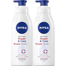 Nivea Repair&Care Vücut Losyonu 400 ml x2 Adet Sıkılaştırıcı Etki ile Gergin ve Kuru Ciltler için 72 Saat