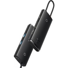 Baseus Lite Type-C Hub Dock Station Siyah 6’sı 1 Arada HDMI Bağlantı 100W Yüksek Performans