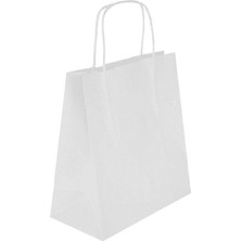 Gök Matbaa Beyaz Kağıt Çanta 32 x 12 x 41 cm 75 Adet