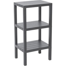 Marsilyan 3 Raflı Gri Modüler Ünite Plastik 38X29X74 cm (4887)