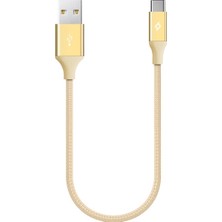 Ttec AlumiCable Mini 30cm TYPE C Data ve Şarj Kablosu Altın Renkli Micro USB Bağlantı Tipi
