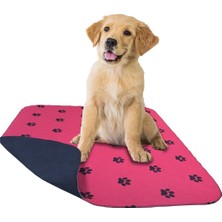 Abso 5 Katlı Emici ve Yıkanabilir Köpek Çiş Pedi 75 x 85 cm Bordo Pati Baskılı Premium Kalite