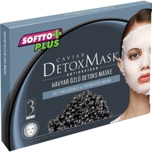 Softto Plus Havyar Özlü Krem Maske Seti Arındırıcı Etkili Tüm Cilt Tipleri İçin 3 Adet