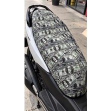Şimika Dolar Desenlı Kumas Penye Motorsiklet Sele Kılıfı 1.kalite Likrali Penye Yıkanabilir