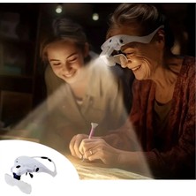 Marsilyan 5 Lensli 2 LED Işıklı Ayarlanabilir Pilli Gözlük Tipi Büyüteç (4887)