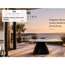 Quattro Home Quattro 2015 Modern Oval Mermer Desenli Yemek Masası - 220 cm