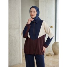 Miostil Garni Detay Fermuarlı Pantolonlu Takım-Lacivert