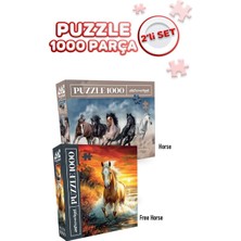 Neverland 2 Adet 1000 Parça Puzzle- Özgür At ve Atlar