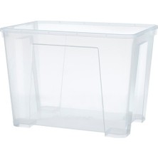 IKEA Samla 39 x 28 x 28 cm Şeffaf Kutu Polipropilen Plastik Malzeme Kapaksız Depolama Çözümü