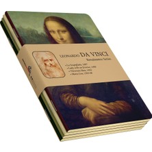 Retronote Da Vinci 4'lü Defter Seti 14X21CM Düz Yapraklı Sarı Krem Renk Renaissance Series