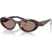 Prada Pr 26ZS 17N60B 55 Kadın Güneş Gözlüğü Kahverengi Çerçeve ve Pembe Cam ile Şık Tasarım