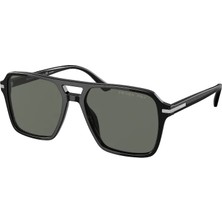 Prada 20YS 1AB03R 55 Siyah Asetat Güneş Gözlüğü Erkek UV 400 Polarize Lens