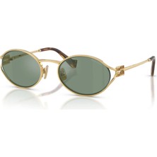 Miu Miu 52YS 5AK04M 54 Kadın Güneş Gözlüğü Altın Metal Çerçeve ve Yeşil Organik Cam ile Modern Stil