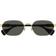 Gucci GG1593S 001 Unisex Güneş Gözlüğü Altın Çerçeve ile Şık Tasarım ve Organik Cam