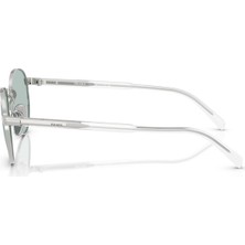 Prada Pr B51S 1BC40N 53  Unisex Oval Gri Metal Güneş Gözlüğü