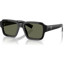 Prada PR 02ZS 1AB03R 52 Unisex Polarize Kare Siyah Kemik Güneş Gözlüğü
