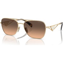 Prada PR A50S ZVN50C 59-17 Kadın Gold Metal Oval Güneş Gözlüğü