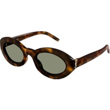 Yves Saint Laurent SL M136 002 Kadın Leopar Güneş Gözlüğü Asetat Çerçeve ile Şık Tasarım