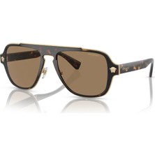 Versace Güneş Gözlüğü VE2199 56 1252LA Polarize Lensli Erkek Kahverengi Çerçeve ile Günlük Kullanım