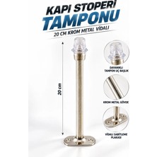 Nzb Kapı Stoperi Tamponu 20 cm Krom Metal Vidalı Kapı Stopu Silikonlu