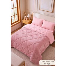 Formeya Çift Kişilik Lüx Pudra Wellsoft Yorgan 195x215 cm  (2 adet Yastık Kılıflı)Pamuk Kumaş Çift Taraflı Yumuşak Özellik